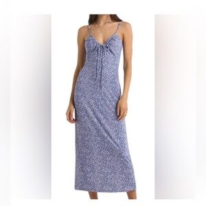 Z supply blue and white floral midi dress